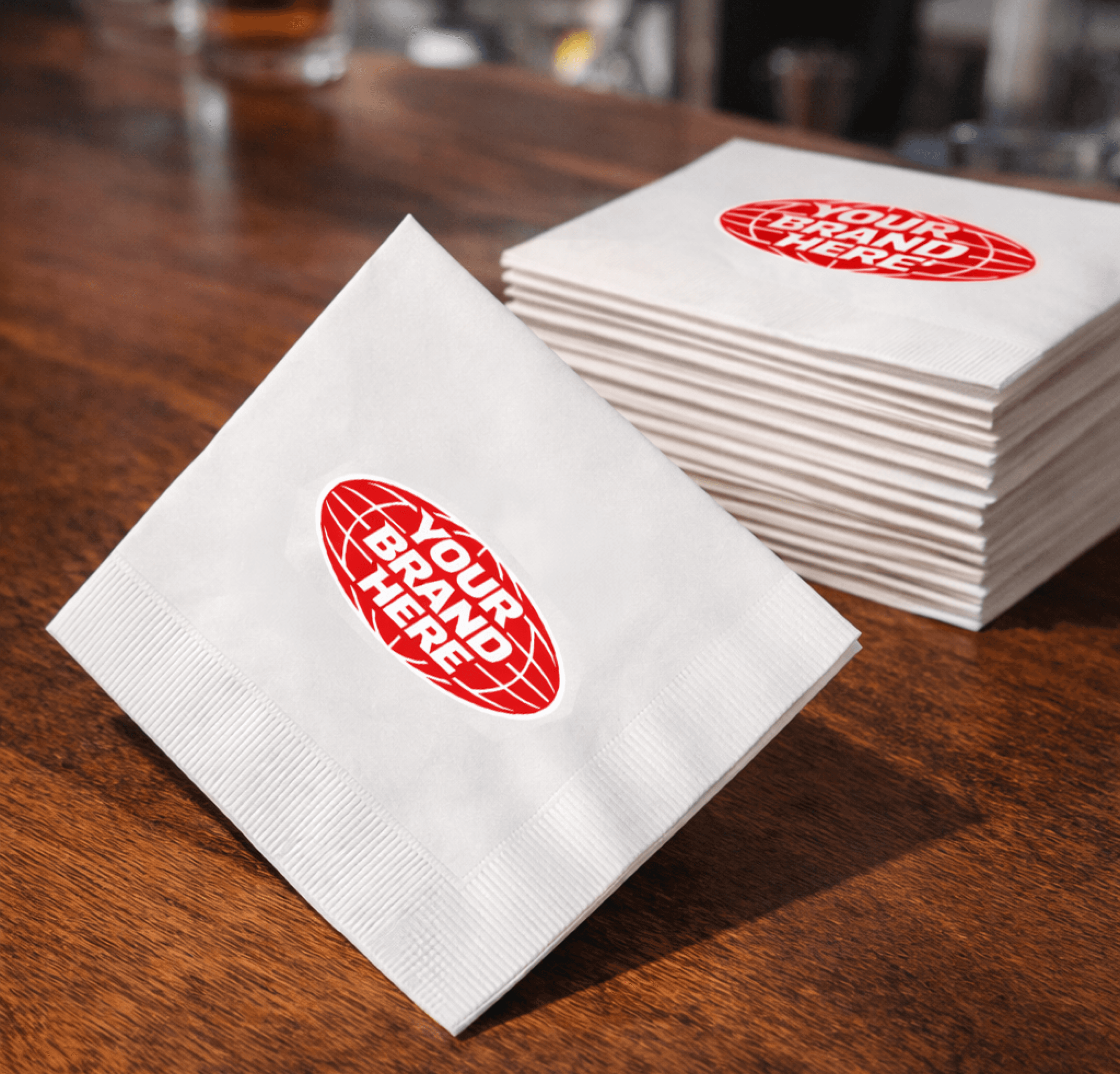 White 3 Ply Four Color Beverage Napkins lifestyle